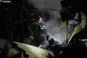 Firefighters put out a fire