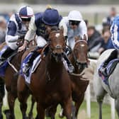America Queen, right, finishing second in the Lowther Stakes at York