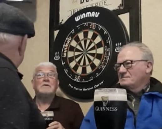 Willie Egan, Jimmy Maher and Donal O’Connor exchanging stories in Spollen’s