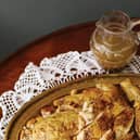 Roast chicken with rice and nuts