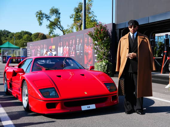 Lewis Hamilton arrives at the Italian Grand Prix