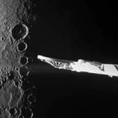 A close-up photo of Mercury’s north pole captured by the BepiColombo spacecraft