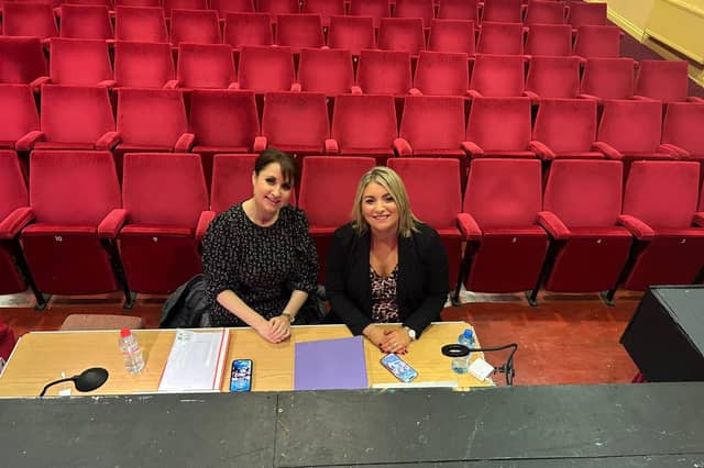 Sandra Power, who will direct The Lino King, and Siobhan Grace Regan, who is the show's chorus mistress pictured in the Strand Theatre at the launch night last week