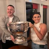 Orlagh Doyle and Jack Wolf got their hands on Sam Maguire the day after they got married on Achill Island