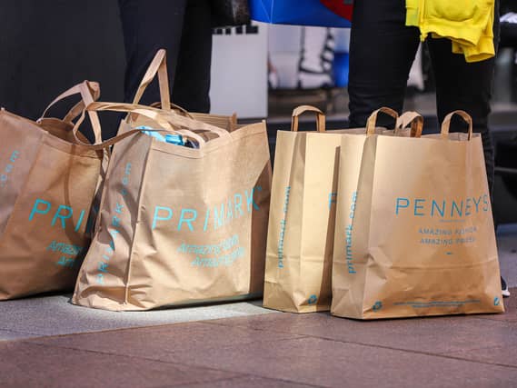 Primark bags in Dublin City centre