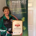 Sheila Moffatt, Director at Moffatt School Of Irish Dancing, celebrates as Moffatt School Of Irish Dancing is honoured with the Business All-Star Mayo All-Ireland Champion Irish Dance Academy 2026 Accreditation from the All-Ireland Business Foundation.