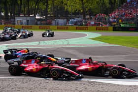 Lewis Hamilton (left) and Charles Leclerc