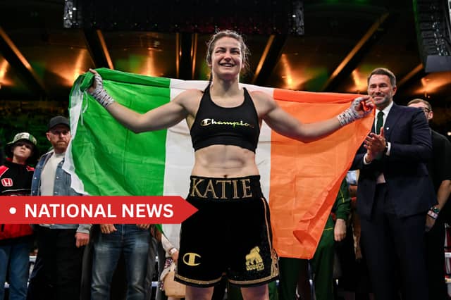 Katie Taylor defeated France’s Flora Pili in front of 83,000 fans in Croke Park on Saturday night