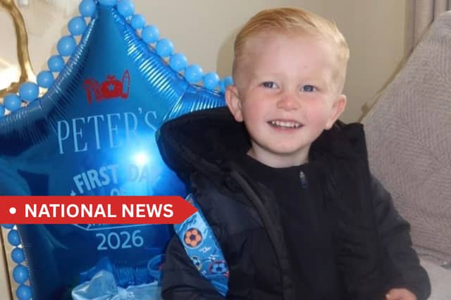 The late Peter Mulcaire, 2, pictured as he prepared to start his first day of preschool during the week