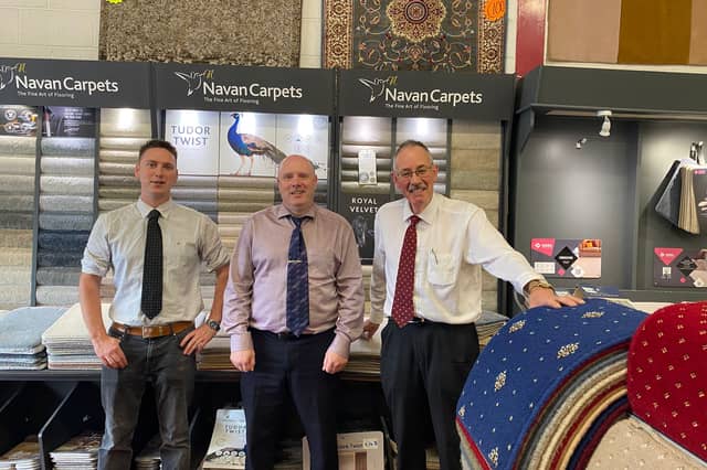 The team at Tullamore Carpets Left to right: Anthony Nutt (Sales), Dave McGrath (Manager), Michael O'Rourke (Sales)