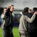 Newcastle manager Matthias Jaissle celebrates