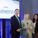 Conor Langford and Ines Obtinalla, Visa, with She's Next winner Hannah Joyce from Westport. 