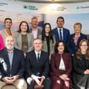 PIC SHOWS: (back row) Karen Henderson, Visit Derry; Catriona Cassidy, Triona; Joy Browne, Donegal County Council; Niamh Quinn, Hanna Hats; Micháel Naughton and Antoinette Coyle, both Clanree Hotel; Carolynne Murray, Shandon Hotel & Spa; (front row) Adrian O’Keeffe, Department of Enterprise, Tourism and Employment; Ciaran Doherty, Tourism Northern Ireland; Joan Crawford, Fáilte Ireland; and Etta Austin, Tourism Ireland, at the inaugural Shared Island tourism workshop in Derry.