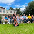 The extended Doherty family on their visit to Donegal