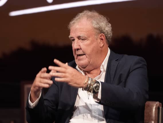 Jeremy Clarkson speaking on stage