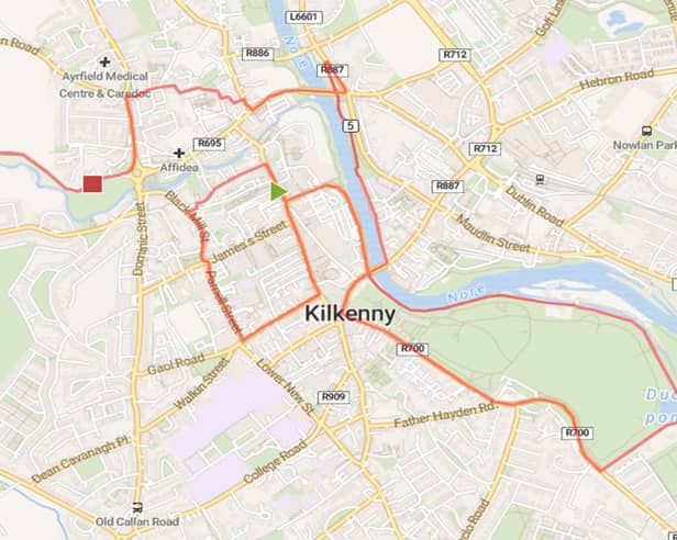 A map of the race route 