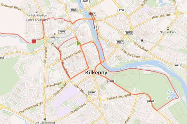 A map of the race route