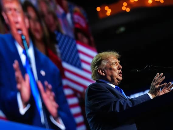 President Donald Trump speaks at the Republican convention in Dallas