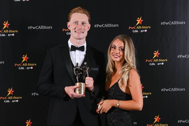 William O'Donoghue and Gemma Cowen during the 2023 PwC GAA/GPA All-Star Awards