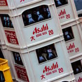 Asahi Beer bottles in crates