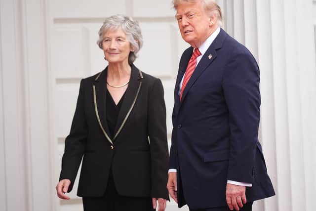 Connolly presents Trump with symbols of peace during courtesy call
