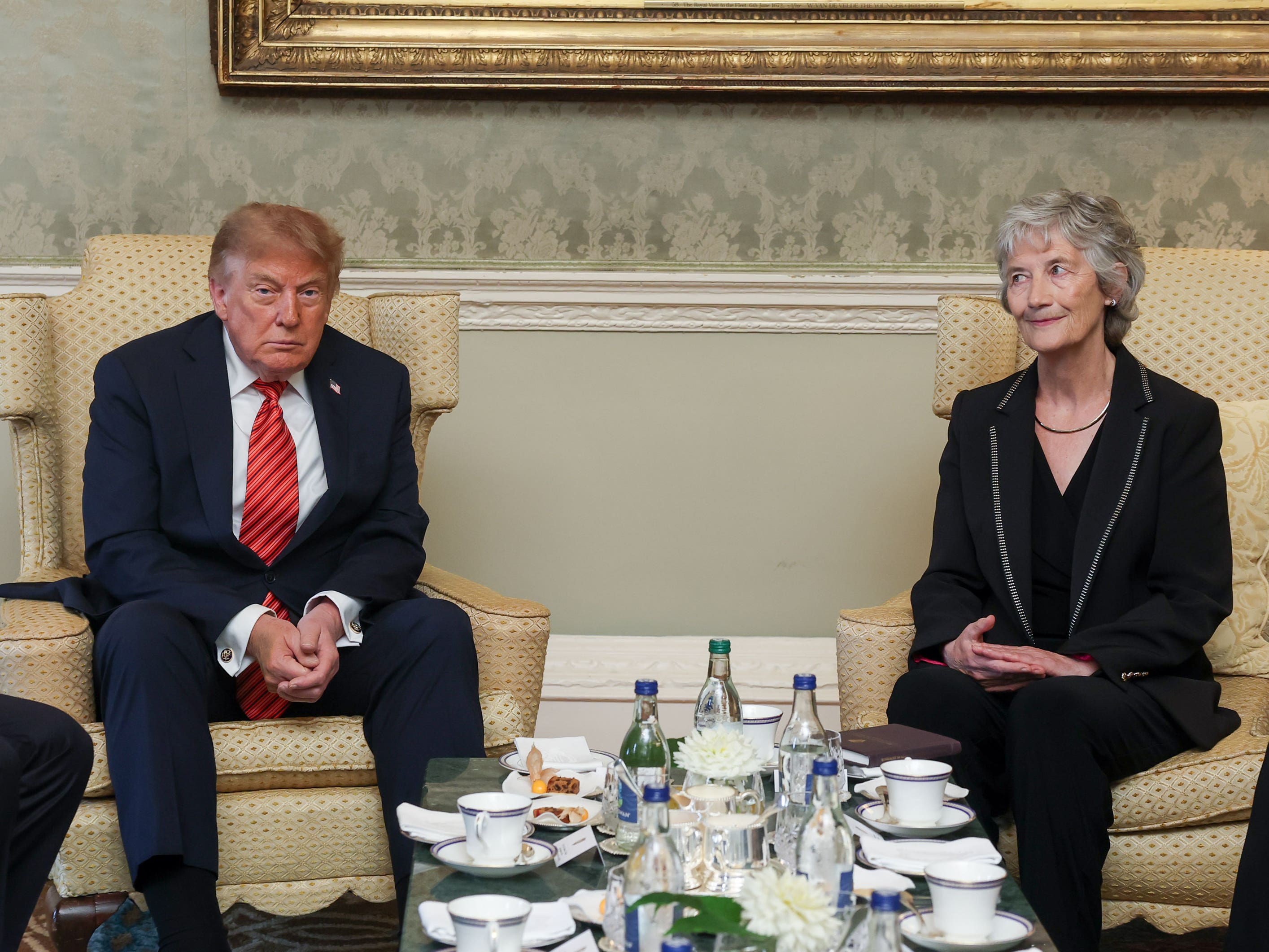 President Catherine Connolly and President Donald Trump at Aras an Uachtarain