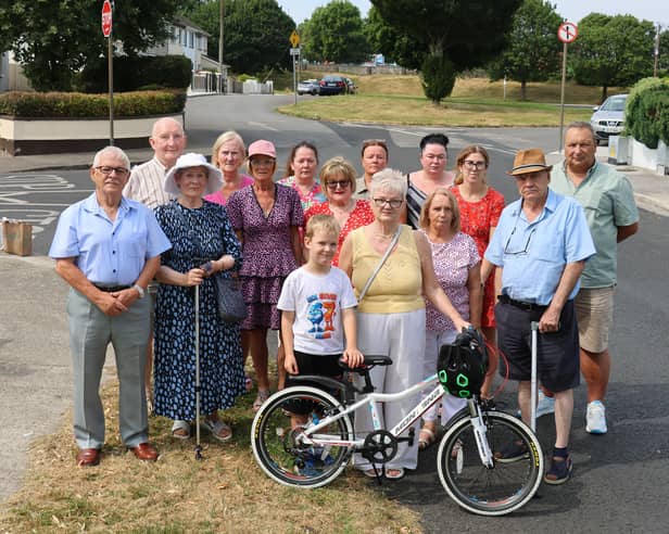 Residents of Ballinacurra Gardens protested over plans to install a bike lane in their estate  
PICTURE: ADRIAN BUTLER