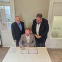 John McGuinness, TD, Cathairleach, Cllr Joe Malone and CEO of Kilkenny County Council, Lar Power 