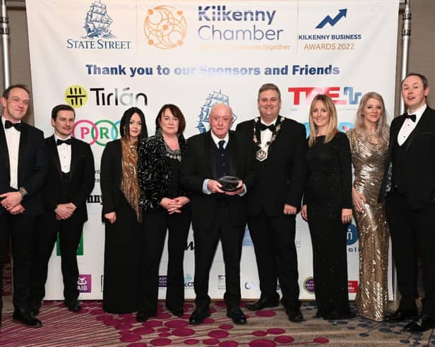 Eamonn Langton receiving the President’s from the Kilkenny Chamber in 2022. Photo: Vicky Comerford