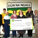 Liam Duffin, Tom Neary, Maria Neary, Anne Duffin (winner of the Win with Donegal GAA prize draw), Noreen Duffin and Anne Neary, at the presentation of the €250,000 cheque to Anne Duffin, alongside Treasurer of Donegal GAA, Grace Boyle, and Chairperson, Mary Coughlan.