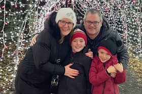 The Atkins family on their last day out together with Kathleen in Bunratty at Christmas 2024. Left to right Kathleen, Dylan, David, Jamie