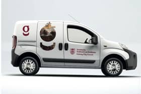 A Galway City Council van with the new 'G' logo