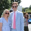 YouTuber Max Fosh and his girlfriend attend on day eight of the 2022 Wimbledon Championships at the All England Lawn Tennis and Croquet Club, Wimbledo