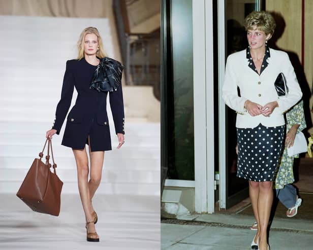 Paul Costelloe model next to Princess Diana