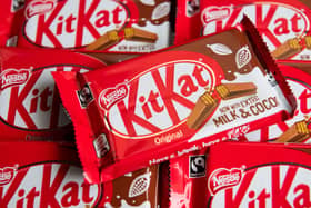 KitKats stacked on top of each other