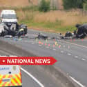 A child and three sisters were seriously injured in the crash on the M9