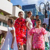 Models all posing in Susan Fang