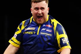 Luke Littler celebrates