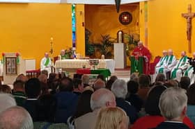 Kilmeena native Fr John Regan is the Parish Priest in Corduff as he delivered the speical Mass with many Mayo natives present.
