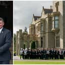 Lough Eske Castle's General Manager Donal Cox celebrates with staff after being named Best 5-Star Hotel 