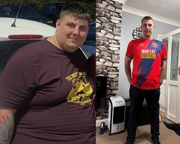 Brendan before and after losing weight
