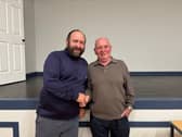 Gareth Enright passing the torch to Dan 'Budgie' O' Brien, Broadford's new postman