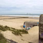 View of Bleriot Plage, near Calais, looking out to sea