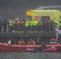 Emergency services responding to the incident.