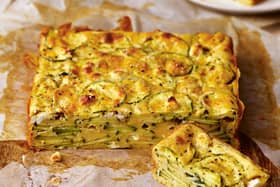 Courgette and cheese frittata bake