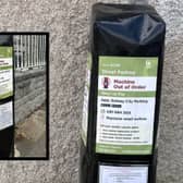 Galway parking app displayed on an old pay and display machine