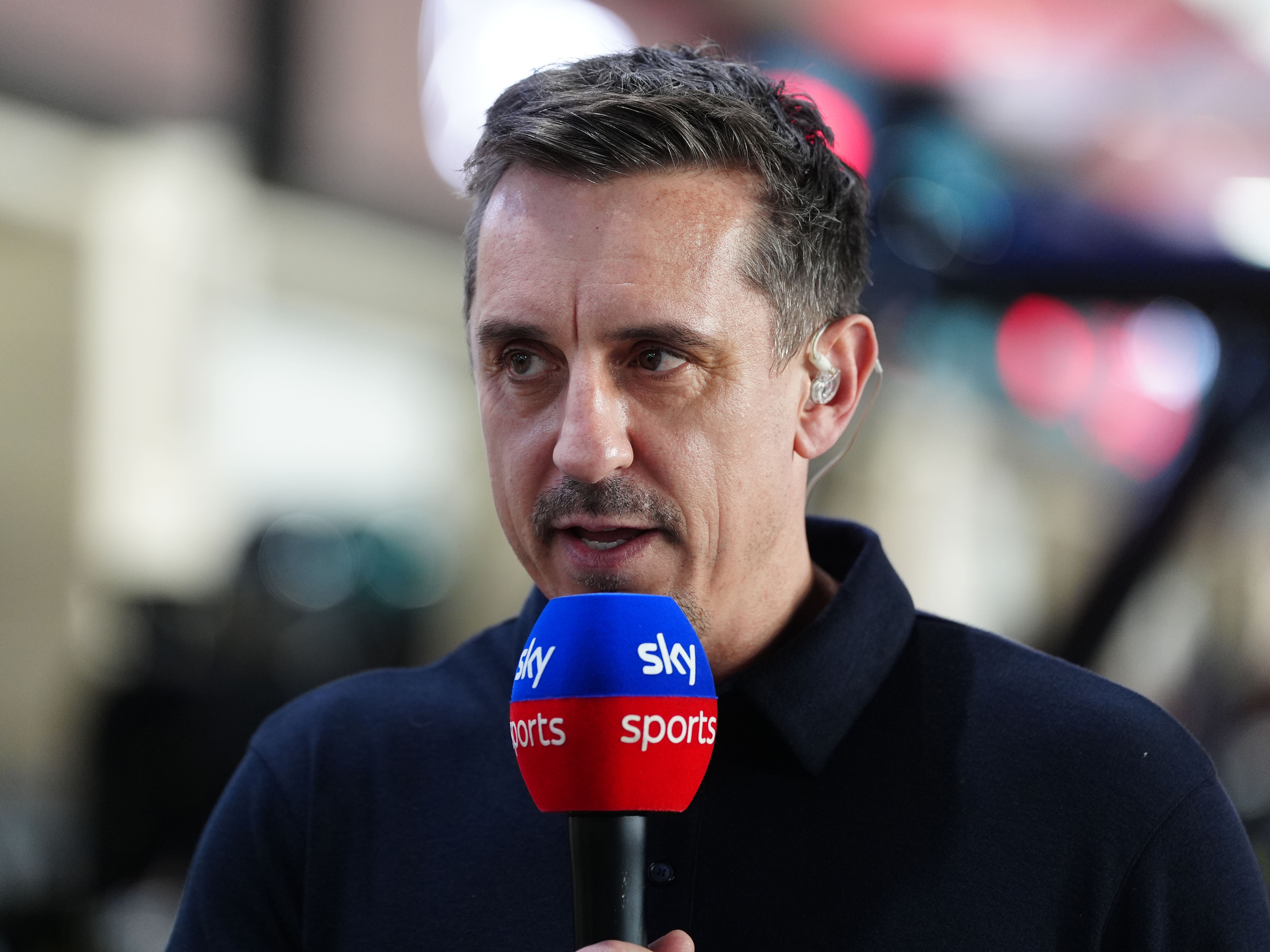 Gary Neville pictured during his work as a Sky Sports pundit