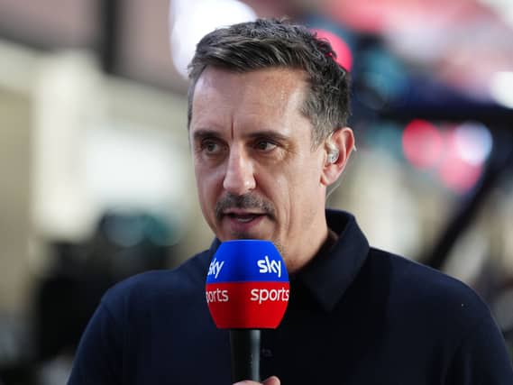 Gary Neville pictured during his work as a Sky Sports pundit