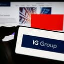 IG Group logo on a screen