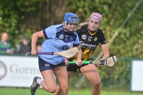 Hannah O'Connor bursts past Sarah Ann Fitzgerald